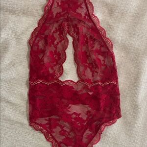 Victoria's Secret Red Lace Chemise/Teddy